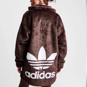 *NWT* Adidas Originals Shadow Brown Faux Fur Jacket - Size Small